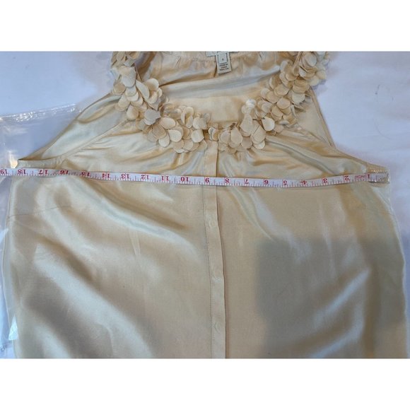 J. Crew Womens Snap Front Tank Top Ruffle Neck Sleeveless 100% Silk Ivory Size 6 - Picture 4 of 5